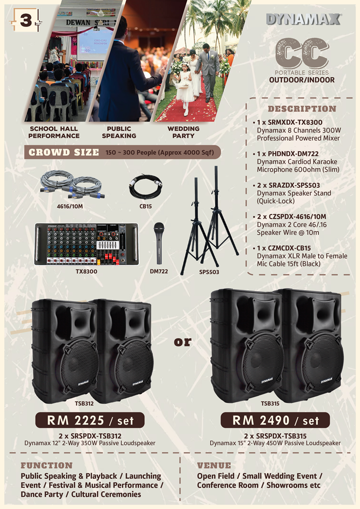 DYNAMAX Sound System DYNAMAX TX8300 8-Channel 300W x 2 Powered Mixer With USB / Bluetooth / 32-Bit DSP / 48V Phantom Power (MCMC Approval), 12