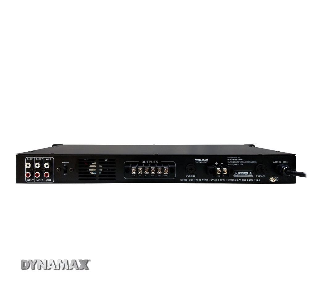 DYNAMAX Background Music System For Cafe, Restaurant, Boutique DYNAMAX 120W PA Amplifier, 4