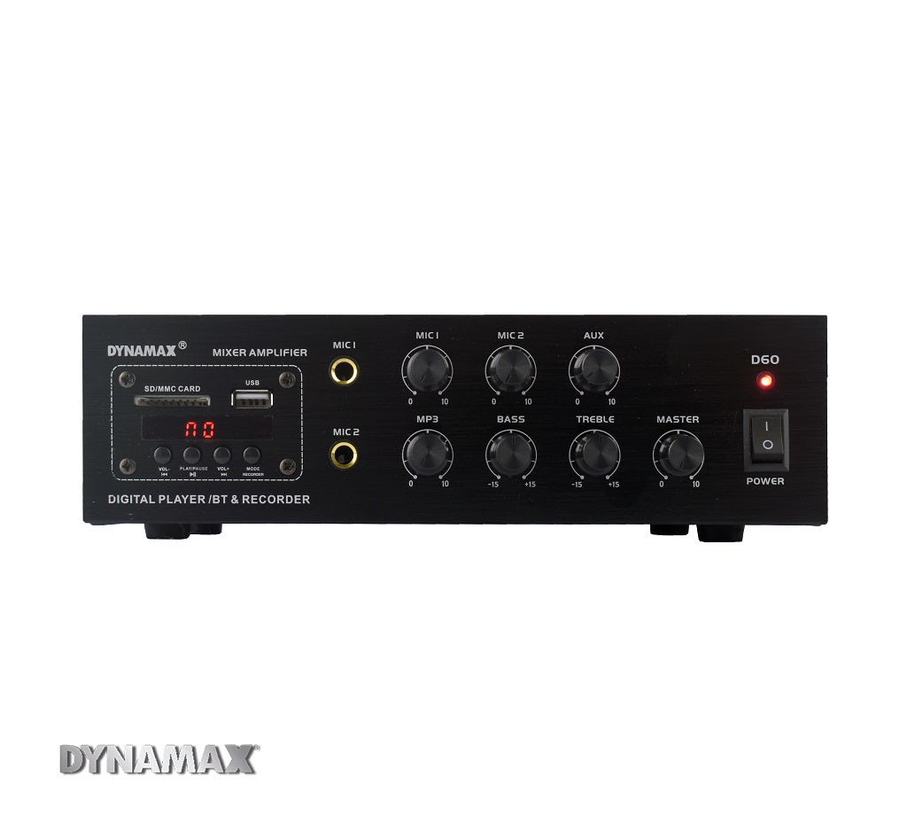 PA System For BALASAH, Indoor DYNAMAX D60 60W PA Amplifier, PRO550M 2-Way 5 1/2 Inch Box Speaker/Wall Speaker Surau