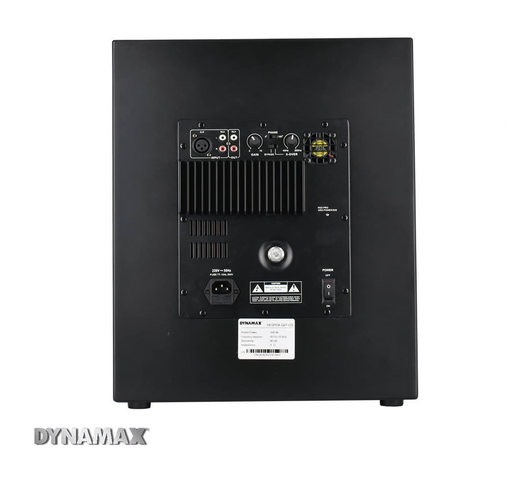 DYNAMAX GVT12S 12'' 300W Active Subwoofer