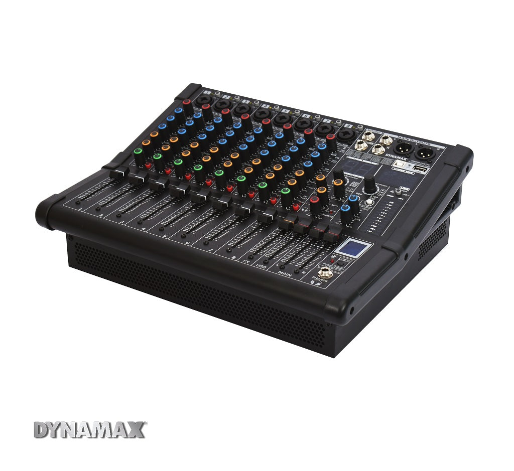 DYNAMAX Sound System DYNAMAX PW8170 8-Channel 170W x 2 Powered Mixer With USB / Bluetooth / 32-Bit DSP / 48V Phantom Power (MCMC Approval),  15