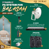 PA System For BALASAH, Indoor & Outdoor DYNAMAX 120W PA Amplifier, Wall Speakers, Horn Speaker Masjid, Surau, Bluetooth