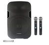 DYNAMAX TSL015 15'' 120W Bluetooth Portable PA System Speaker with 2 pcs 16 channel UHF handheld mic, TWS (MCMC)