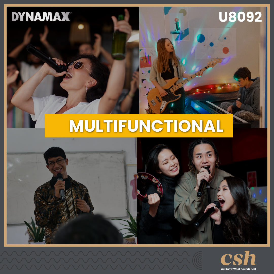 (MCMC) DYNAMAX U8092 Dual UHF Wireless Vocal Dynamic Microphone Headset Mic Mikrofon Wireless Mic