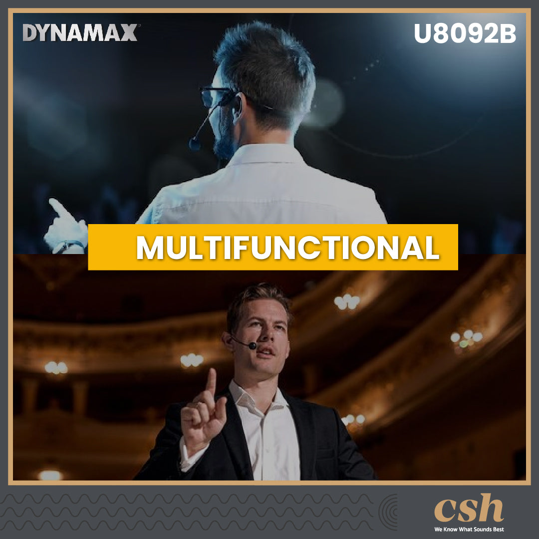(MCMC) DYNAMAX U8092 Dual UHF Wireless Vocal Dynamic Microphone Headset Mic Mikrofon Wireless Mic