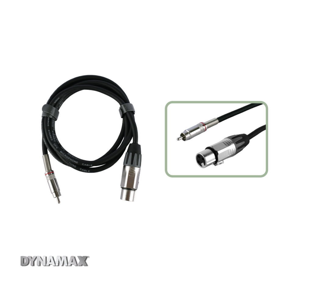 DYNAMAX XLR Female to RCA Plug Cable (1.5M)