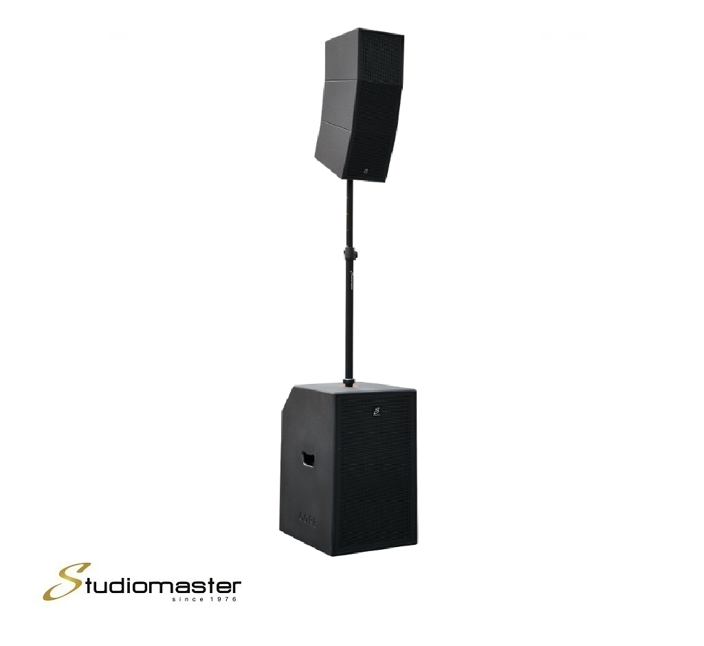 Live Sound System Studiomaster Core 151 15” Curve Array & BASS Reflex SUB, Studiomaster CXS12+R 12 Channel Mixing Console, CAROL UW600 UHF Wireless Microphone System