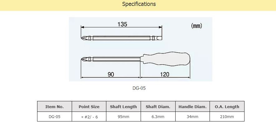 ENGINEER DG05 2-in-1 Screwdriver (Reversible Double Ended Blade)
