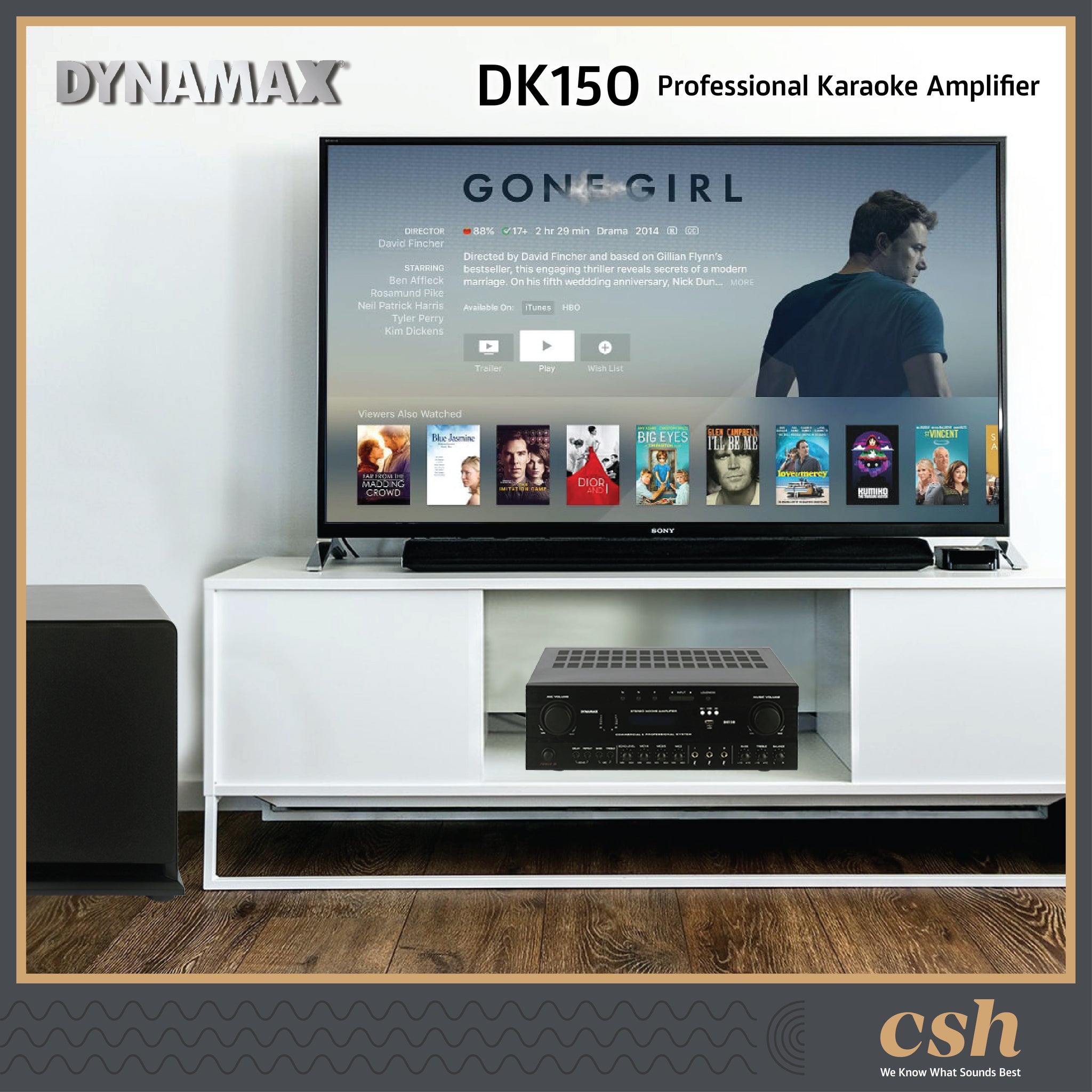 DYNAMAX DK150 150W x 2 (8 ohm) Professional Karaoke Amplifier