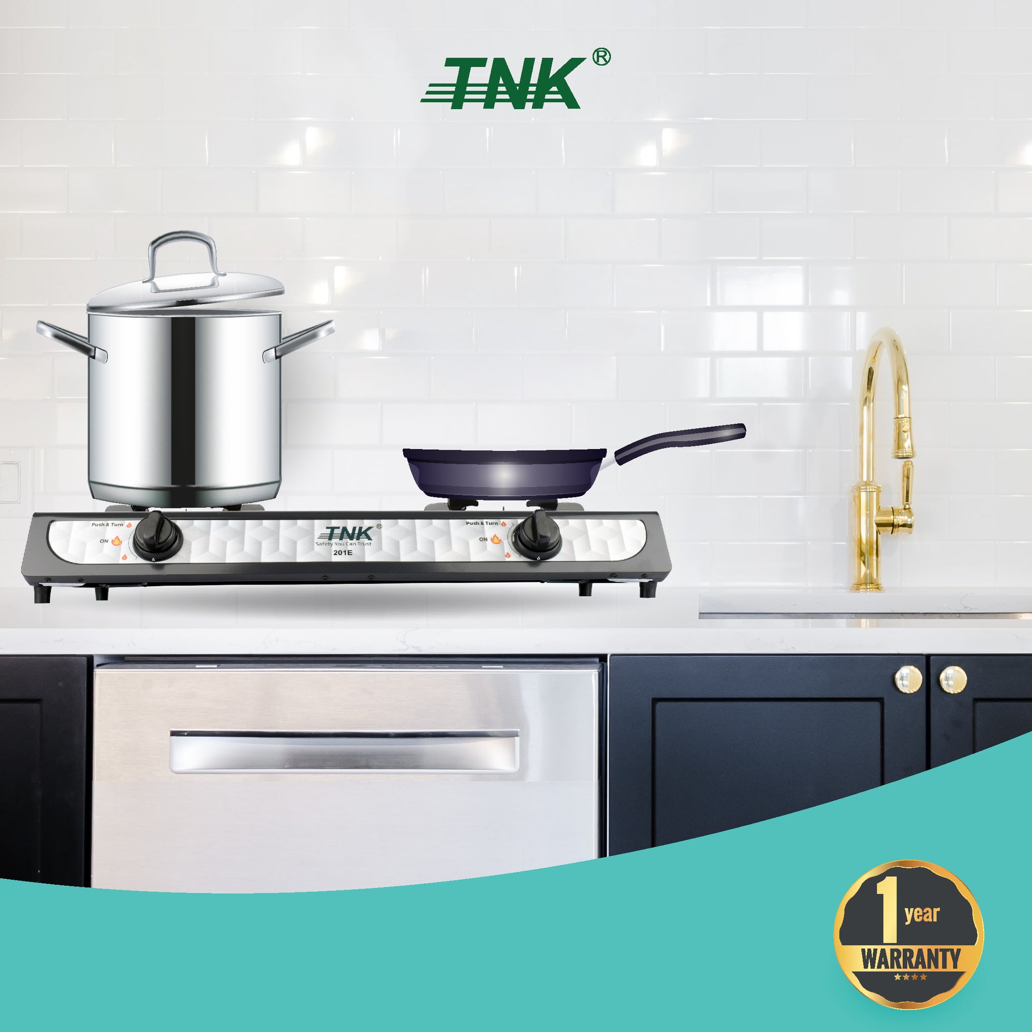 TNK 201E Double Burner Gas Stove Gas Cooking Stove Gas Cooker