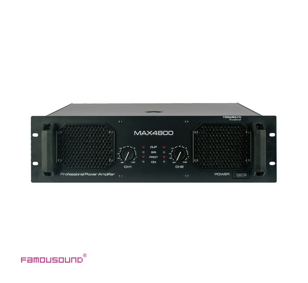 FAMOUSOUND MAX4800 2x830W Toriodal Transformer Power Amplifier