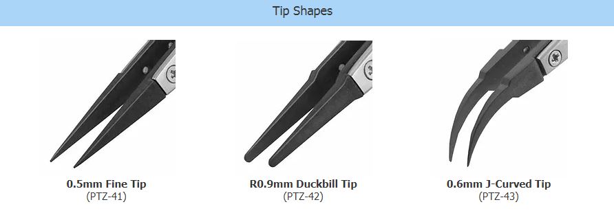 ENGINEER PTZ41 ESD Plastic-Tipped Tweezers