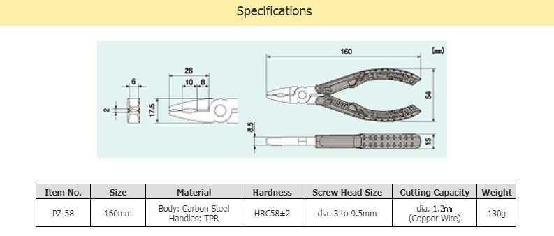 ENGINEER PZ-58 Screw Removal Pliers GT