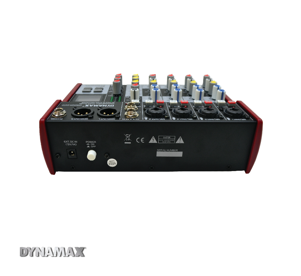 DYNAMAX SE6D Professional 6-Channel (4 Mono and 1 Stereo) Effect Mixer