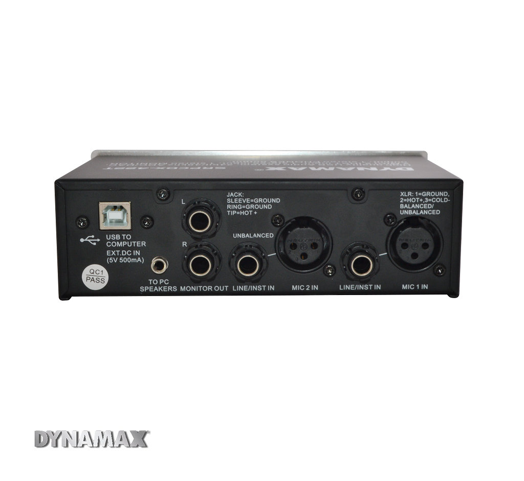 DYNAMAX 422T 24Bit Audio USB Interface + Pre-Amp 2-Channel (Dual Mic & Instrument)
