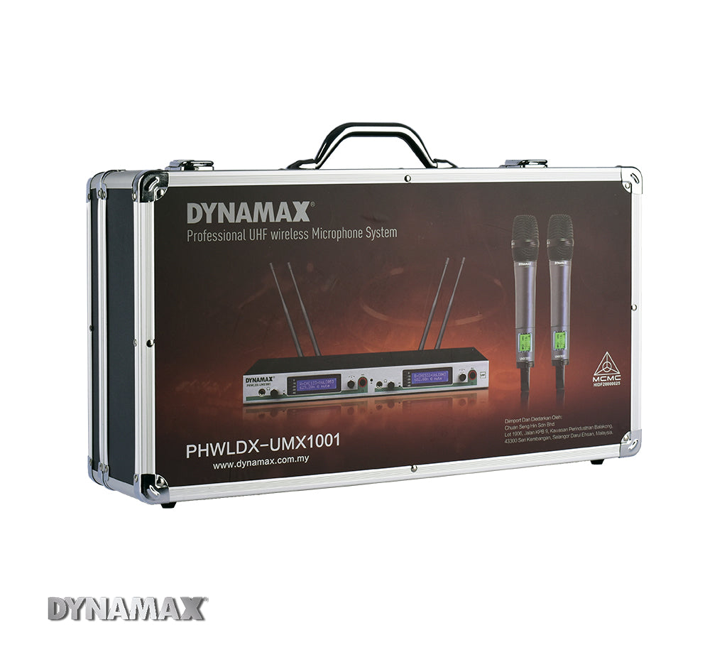 DYNAMAX UMX1001 Dual UHF Wireless Microphone FREE 4 pcs Mic Sponge