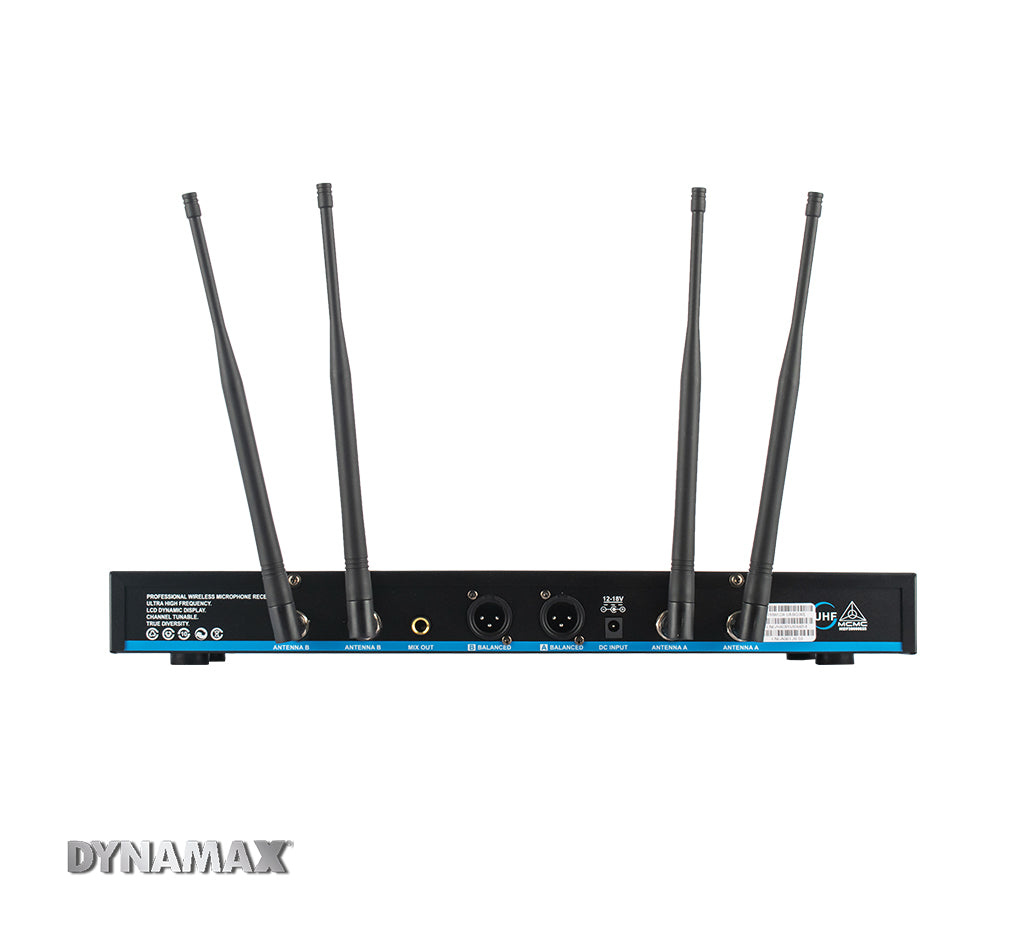 DYNAMAX UMX1001 Dual UHF Wireless Microphone FREE 4 pcs Mic Sponge