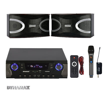 DYNAMAX KS808 Home Karaoke Set Karaoke System 8 inch Karaoke Speakers , Amplifier, Microphone , Speaker Cable
