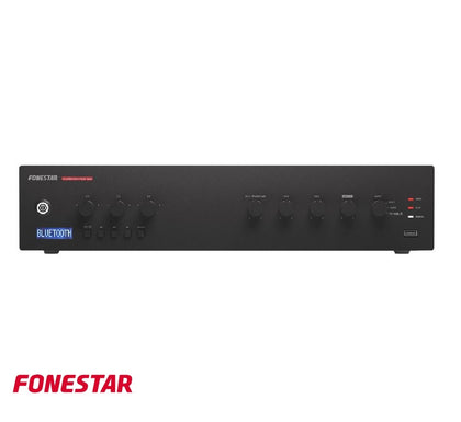 Fonestar PROX-120Z 120W PA Amplifier, Public Address Amplifier Bluetooth/USB/FM player, 3 outputs zones