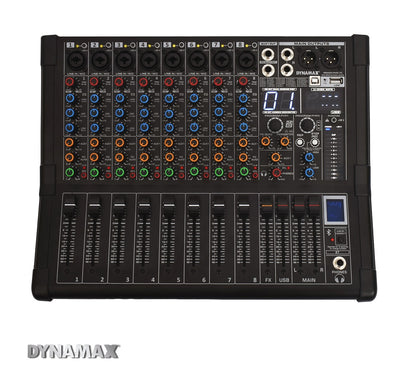 DYNAMAX PW8170 8-Channel 170W x 2 Powered Mixer (New Version)