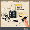 (MCMC) DYNAMAX U8092 Dual UHF Wireless Vocal Dynamic Microphone Headset Mic Mikrofon Wireless Mic