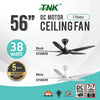 TNK CF56D 56 inch DC Motor 5 Speed, 5 Blade With Remote Control Ceiling Fan Kipas Siling(2 PCS)