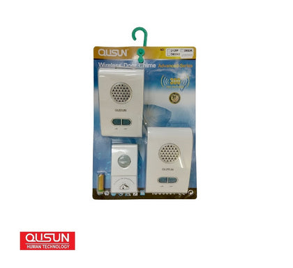 QUSUN D033K1B Wireless Doorbell with 51 Songs (1 button to 2 bells )