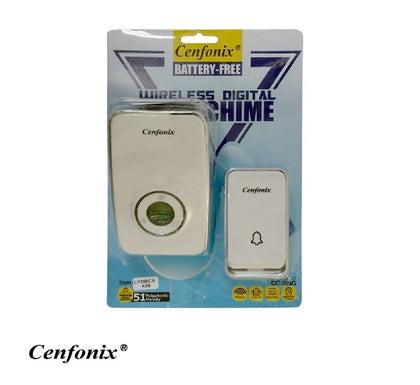 Cenfonix K09 Wireless Digital Door Chime with 51 Polyphonic Melody (NO Battery Required)