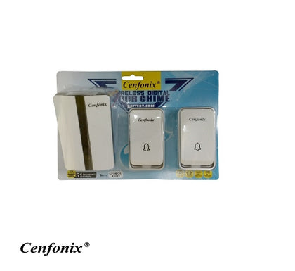 Cenfonix K33S2 Wireless Digital Doorbell with 51 Polyphonic Melody (NO Battery Required)