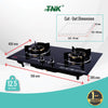 TNK 8301-H Built In Tempered Glass Gas Double Burner Gas Stove Gas Cooking Stove Gas Cooker