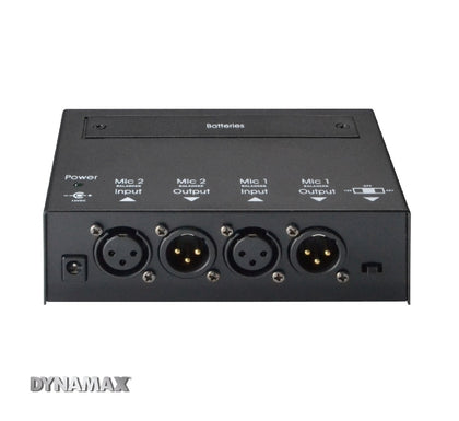 DYNAMAX PP02 2 In 2 Out ( Use 12v Adaptor or 9V Batteries (No Included Adaptor) Phantom Power Supply