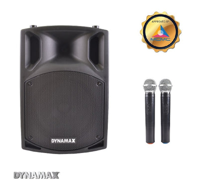 DYNAMAX PRO112 12'' Bluetooth Portable PA System [MCMC] with 2 UHF handheld mic / 1 UHF handheld mic & clip mic With SPS503 Speaker Stand