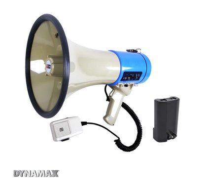 DYNAMAX SR88SU 30W Megaphone with Siren, USB, SD, AUX, Mute, Rechargeable Battery