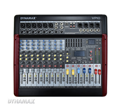 DYNAMAX VP10 10-Channel Analog Mixer (6 Mono + 2 Stereo)