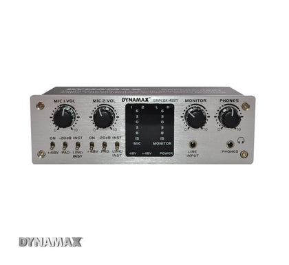 DYNAMAX 422T 24Bit Audio USB Interface + Pre-Amp 2-Channel (Dual Mic & Instrument)