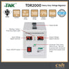 TNK TDR2000 2000VA Heavy Duty AVR Automatic Voltage Regulator [SIRIM Approved] To Protect TV, Computer, Kitchen & Electrical Appliances from unstable input voltage]